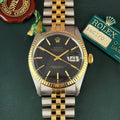 1972 Rolex Datejust 36 18k Gold & Steel 1601 Men’s Wrist Watch Vintage Box & tag