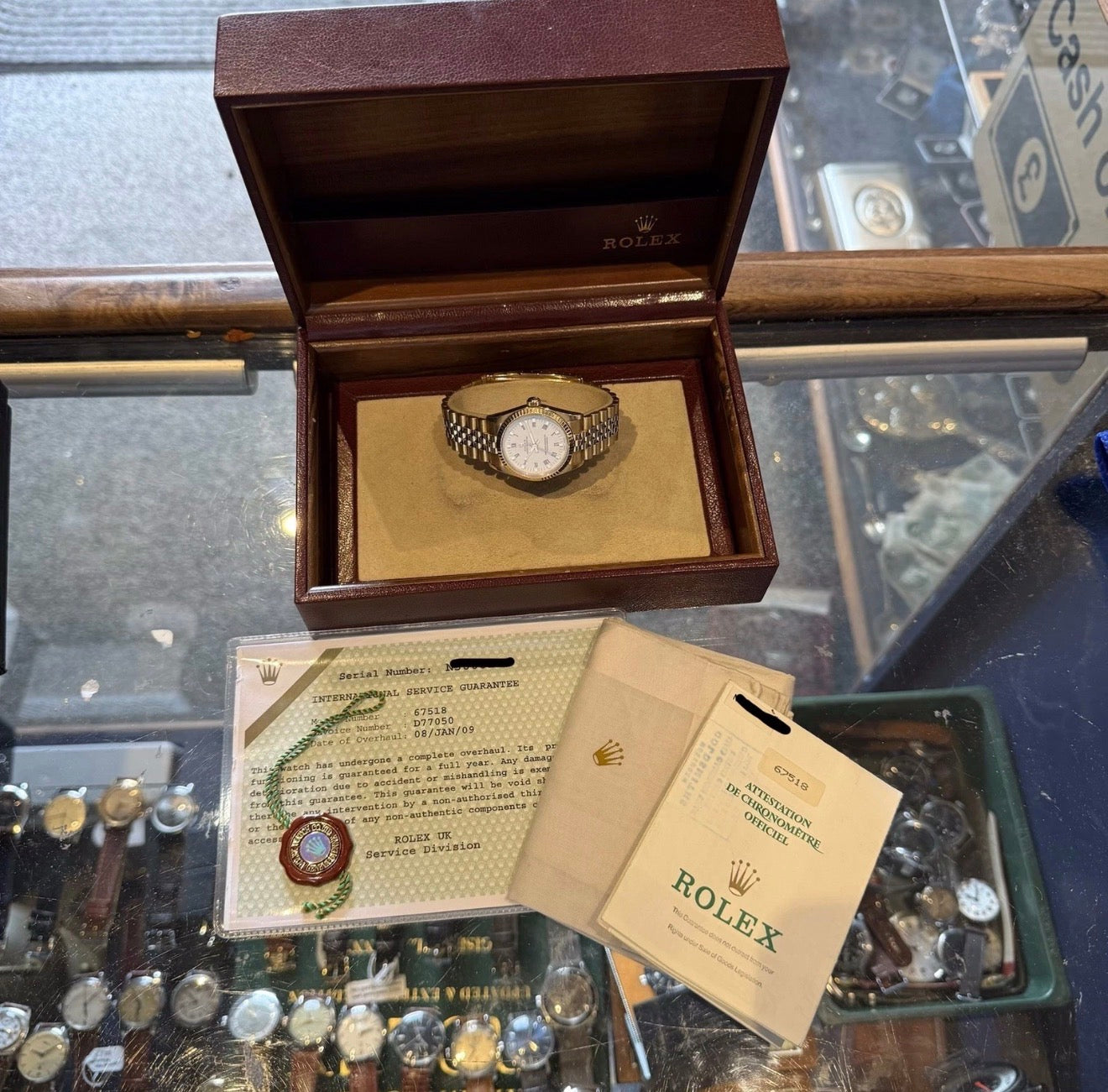 18ct Rolex Oyster Perpetual 31 Ladies Solid Gold Watch Bracelet Box Papers 1996