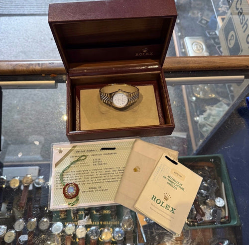 18ct Rolex Oyster Perpetual 31 Ladies Solid Gold Watch Bracelet Box Papers 1996