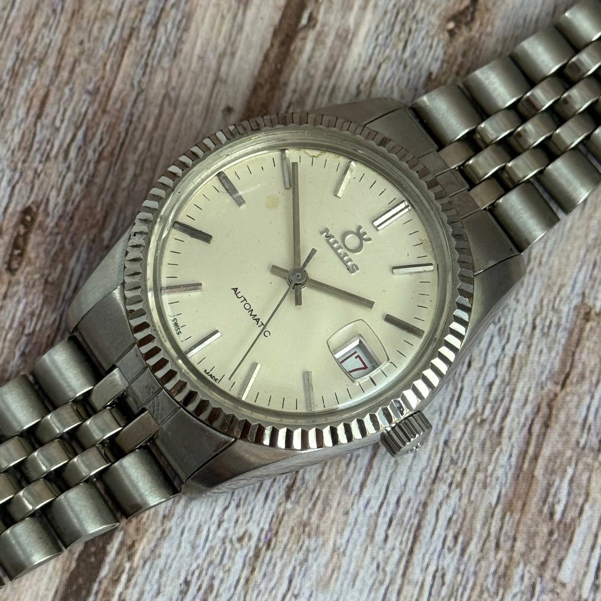 1970s Milus ‘datejust’ style men’s automatic Swiss wrist watch