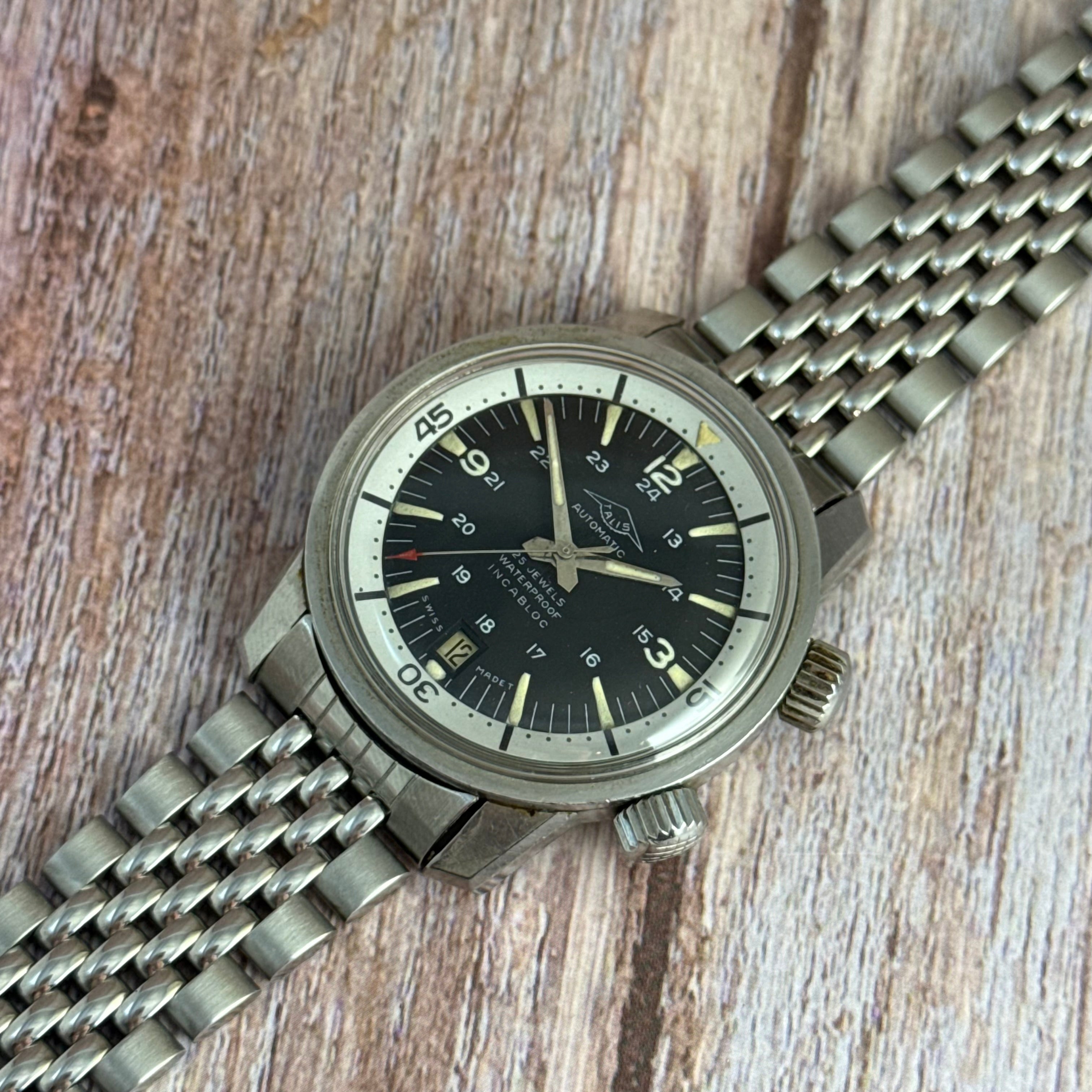 1960s Talis Super compressor men’s deep sea automatic divers watch 37mm