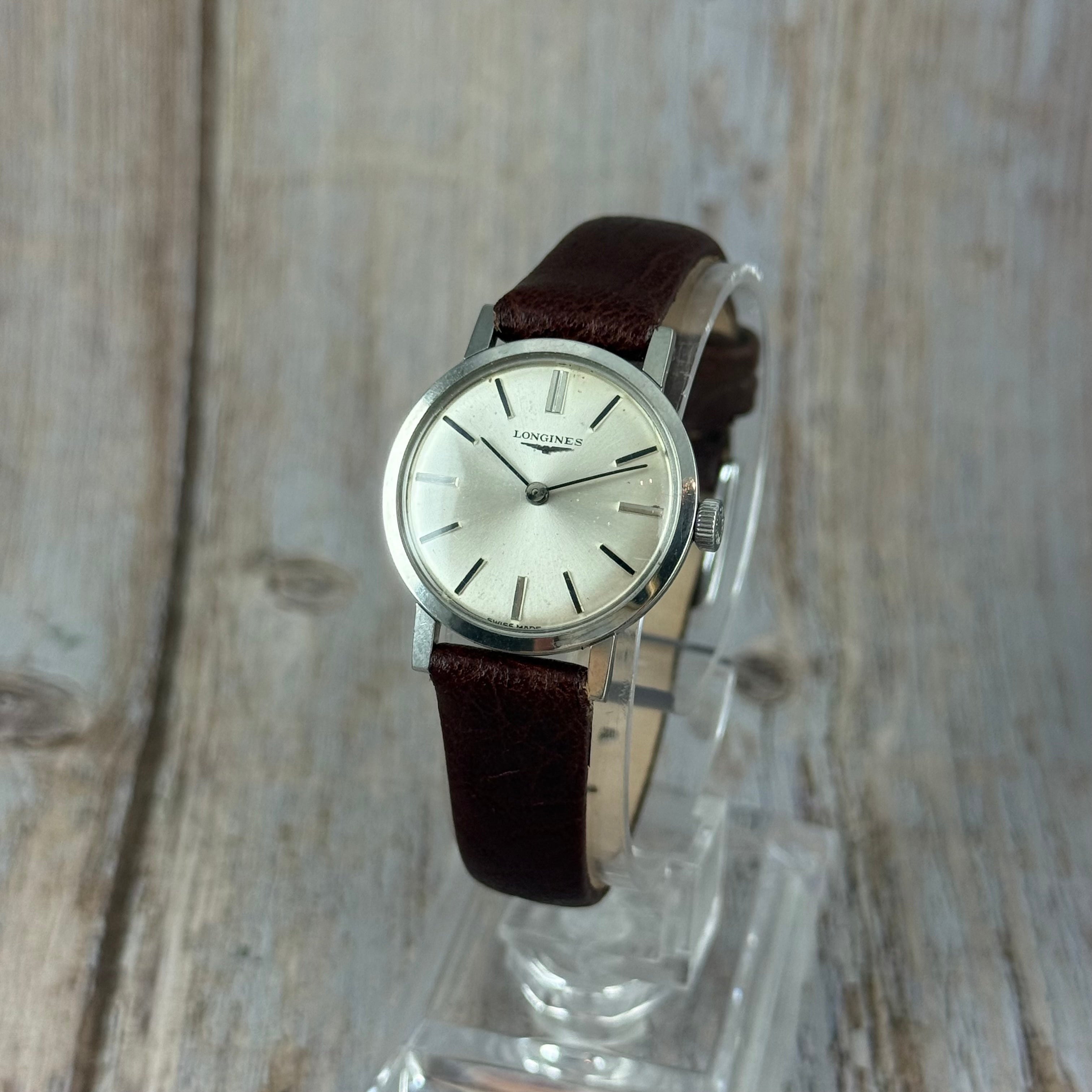 Vintage Longines ladies manual wind Swiss wrist watch steel 24mm