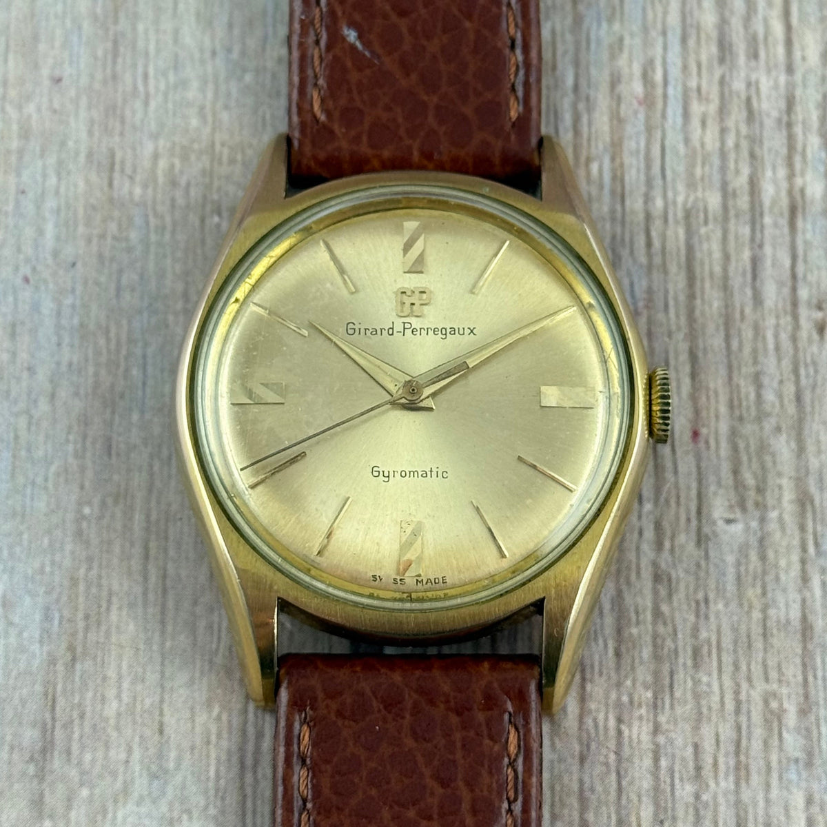 1960s Girard Perregaux Gyromatic men’s automatic gold plated wrist watch