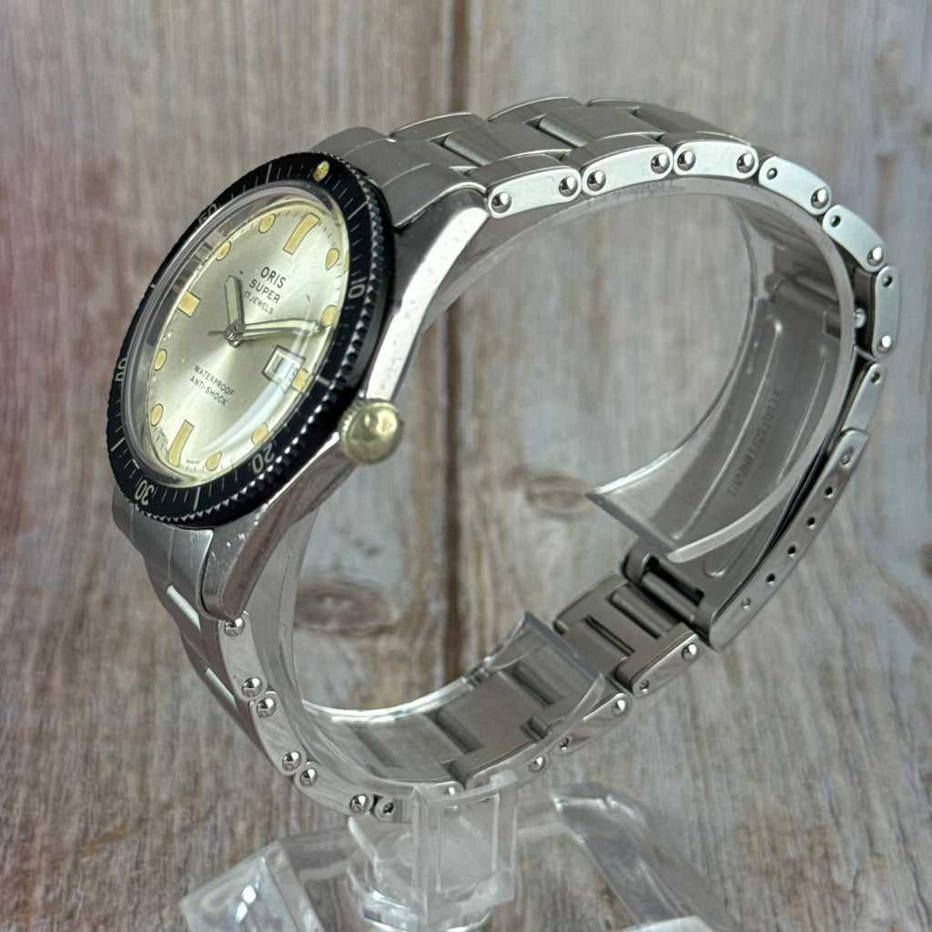 1960s Oris Super “sixty five” silver dial men’s divers watch boxed