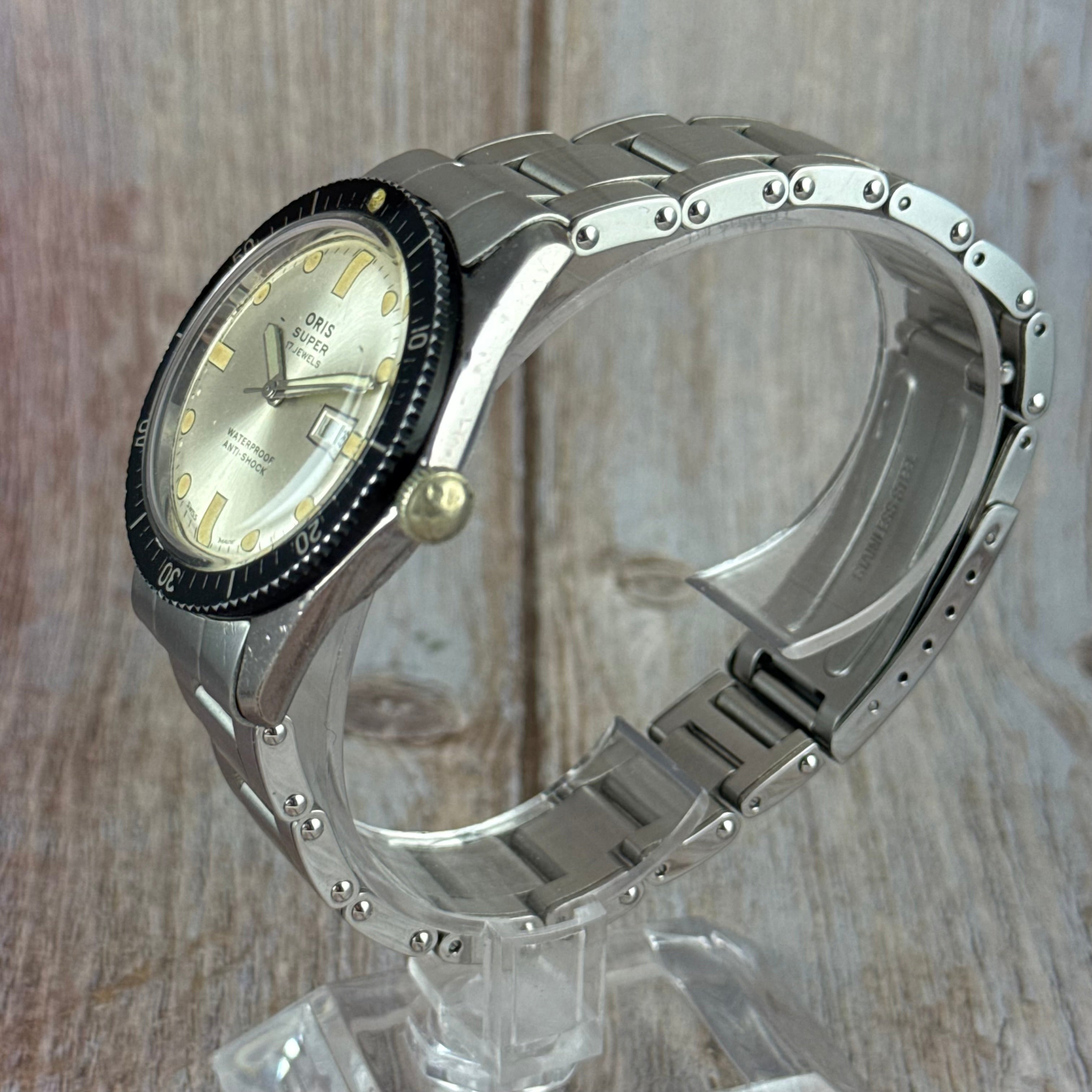 1960s Oris Super “sixty five” silver dial men’s divers watch boxed