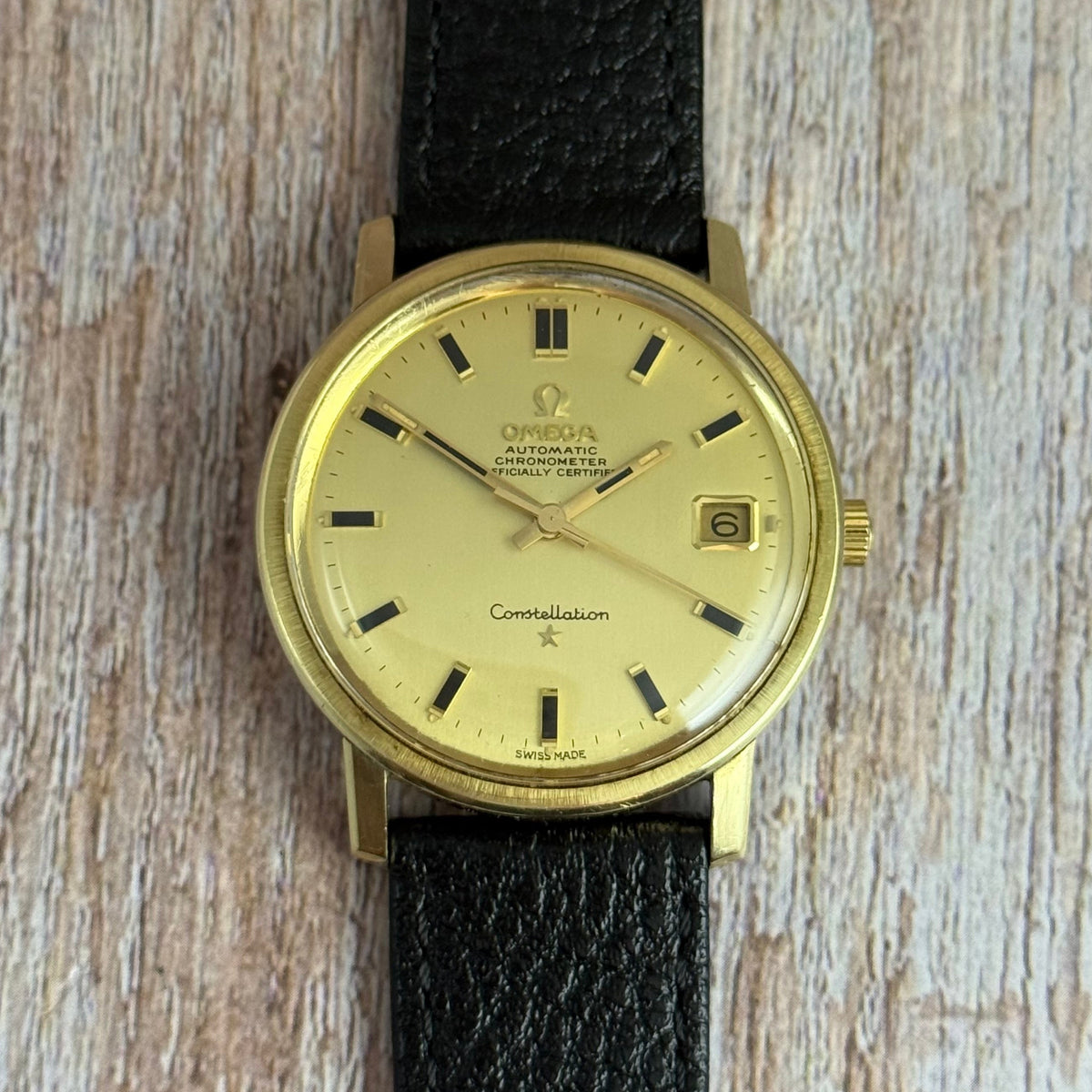 1970 Omega Constellation automatic chronometer gold plated men’s watch quickset