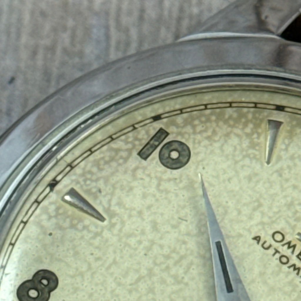 1950 Omega bumper automatic gents steel “deco Arabic” dial watch (2576-10)
