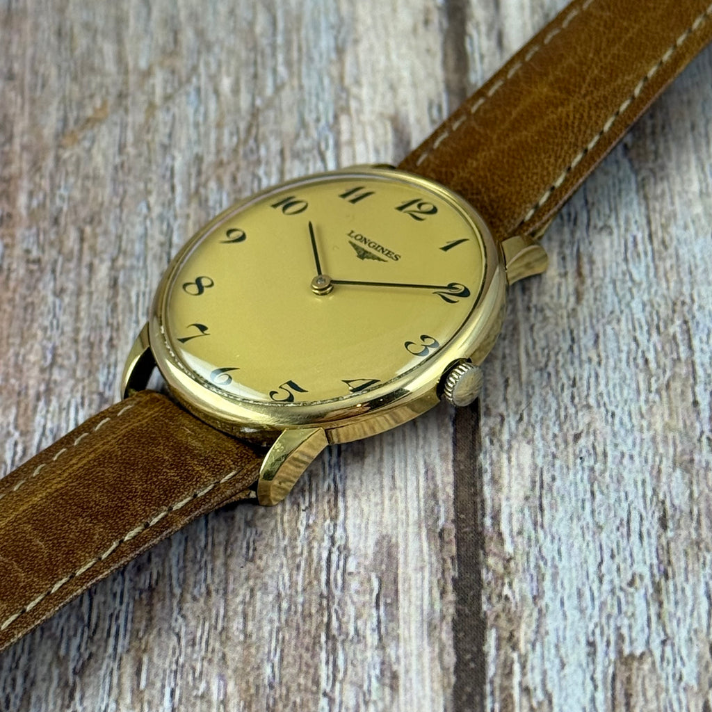 Vintage Longines Breguet Dial Men’s Manual Wind Watch 34mm Gold Plated Working