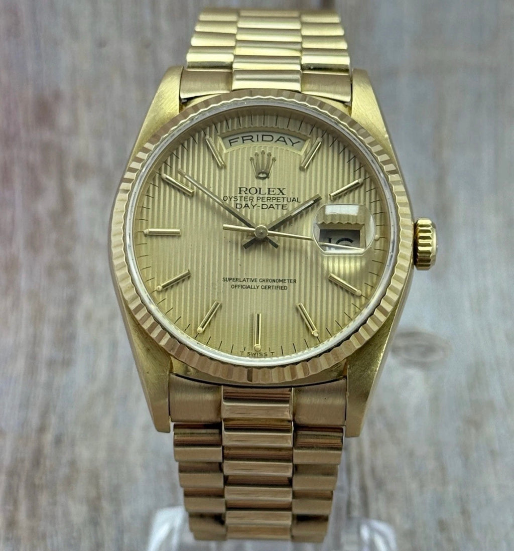 Vintage Rolex Day-Date 36 “president” tapestry dial w box & bracelet 18238