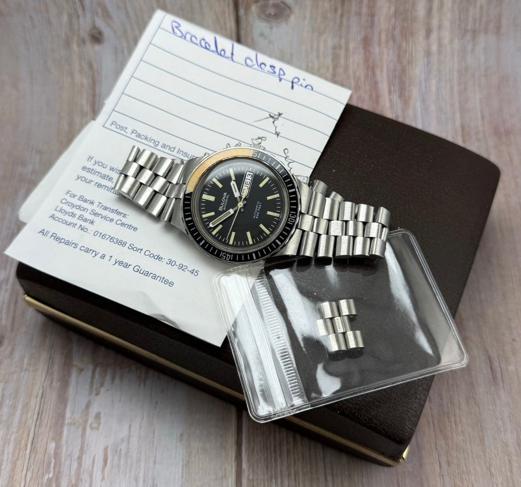 1974 Bulova Snorkel ‘devil Diver’ Men’s Dive Watch 666ft 38mm Boxed  Bakelite