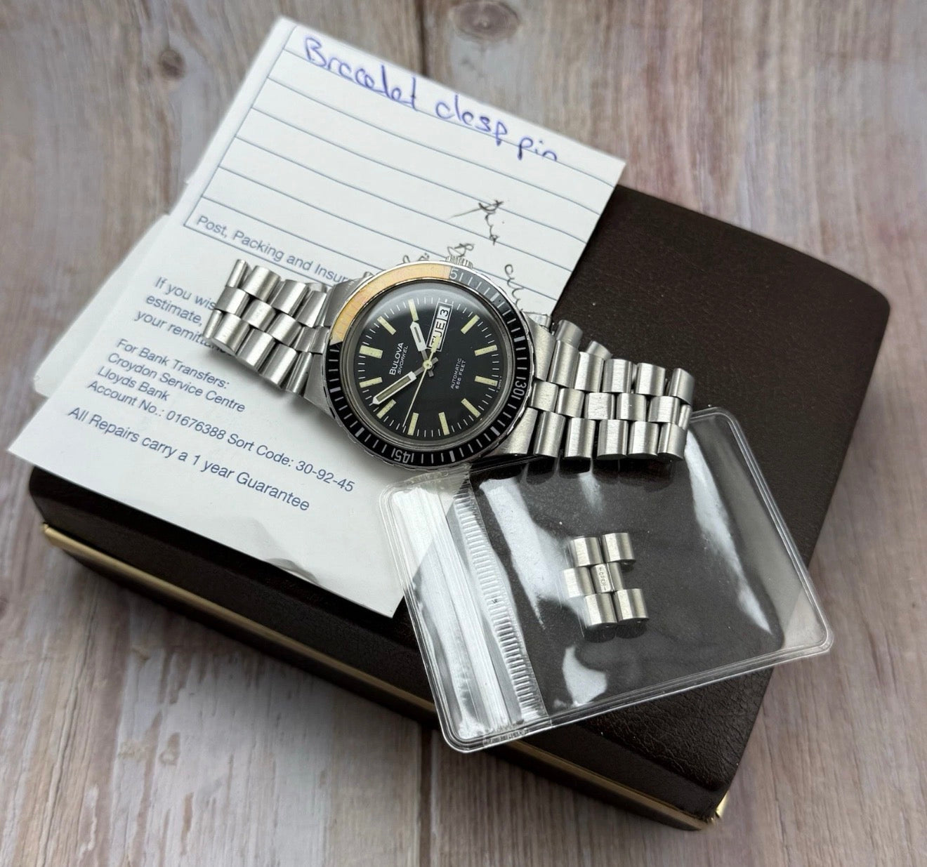 1974 Bulova Snorkel ‘devil Diver’ Men’s Dive Watch 666ft 38mm Boxed  Bakelite