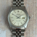 1986 Rolex Datejust 36 silver “tapestry” steel men’s watch boxed MINT CONDITION