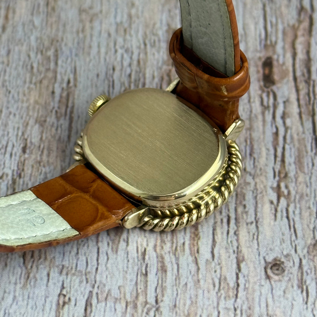 1970s Roy King 9ct solid gold ladies watch onyx dial boxed