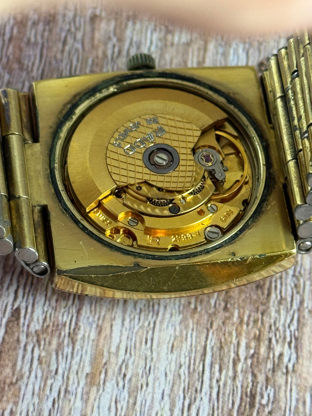 1970s Rado Senator Men’s Automatic Day-date Watch Gold Plated Tv Case 37mm