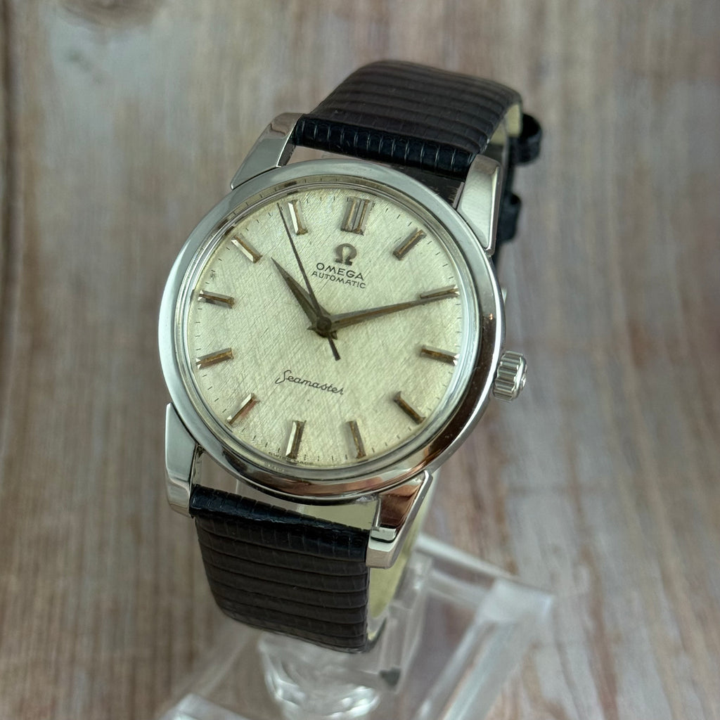 1961 Omega Seamaster Automatic Linen Dial Men’s Steel Watch 14761 1 SC SERVICED